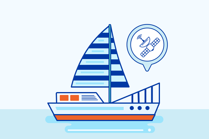 get satellite internet for your boat graphic