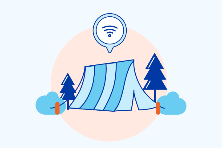 get internet and wifi while camping graphic
